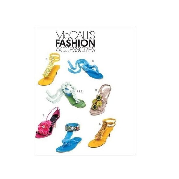 McCalls Sewing Pattern Shoe Sandal Decorations - Picture 1 of 1